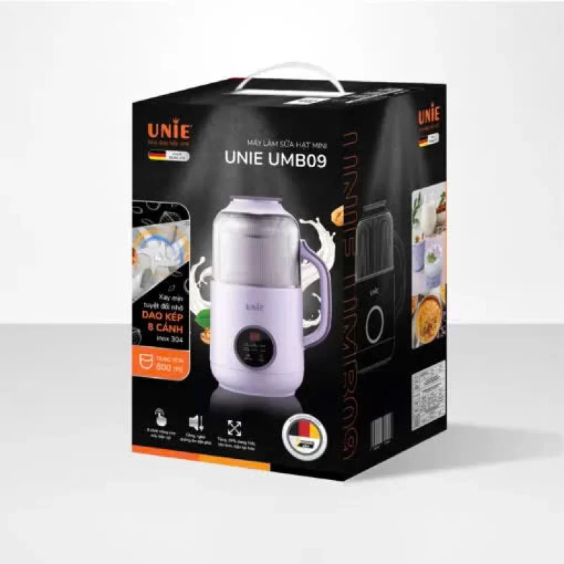 Máy làm sữa hạt UNIE UMB09, dung tích 800ml, nắp chụp chống ồn, 6 chức năng xay nấu - Ảnh 2
