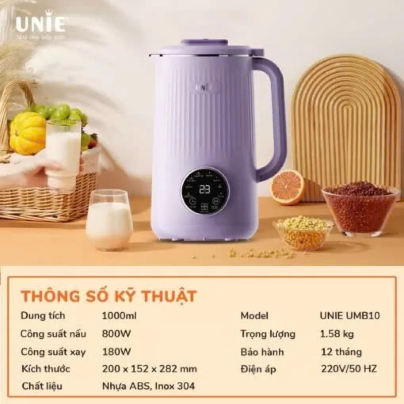 Máy Làm Sữa Hạt Unie UMB10 Dung Tích 1L, 8 Chức Năng Xay Nấu - Ảnh 5