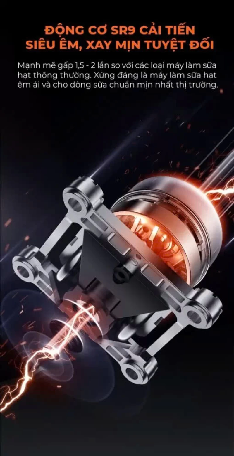 Máy làm sữa hạt UNIE V9S PRO dung tích 1,75L, xay nấu siêu êm, vệ sinh khử khuẩn tự động - Ảnh 11