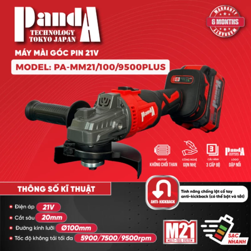Máy mài góc pin PANDA PA-MM21/100/9500PLUS - Ảnh 1