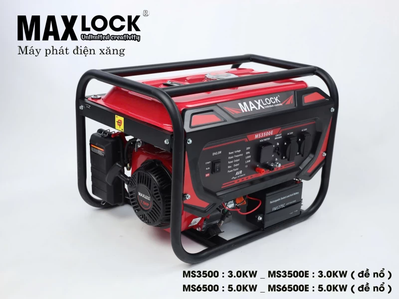 Máy Phát Điện Chạy Xăng 5Kw Maxlock MS6500E Đề - Ảnh 4
