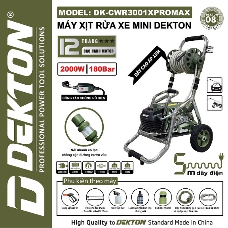 Máy rửa xe áp lực Dekton dk-cwr3001xpromax - Ảnh 1