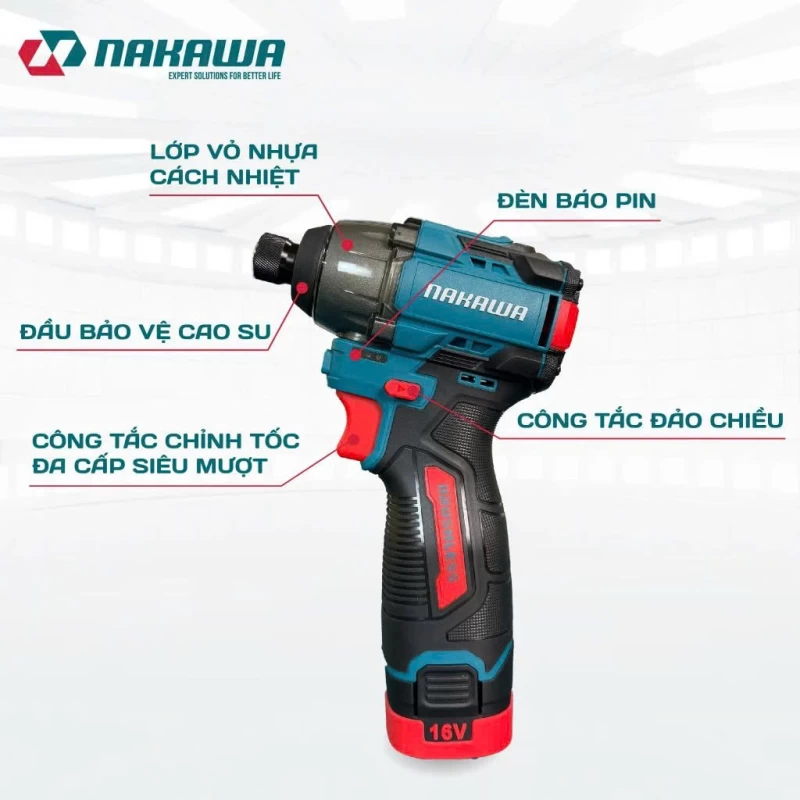 Máy siết vít pin NAKAWA NK-VD16/140PLUS - Ảnh 1