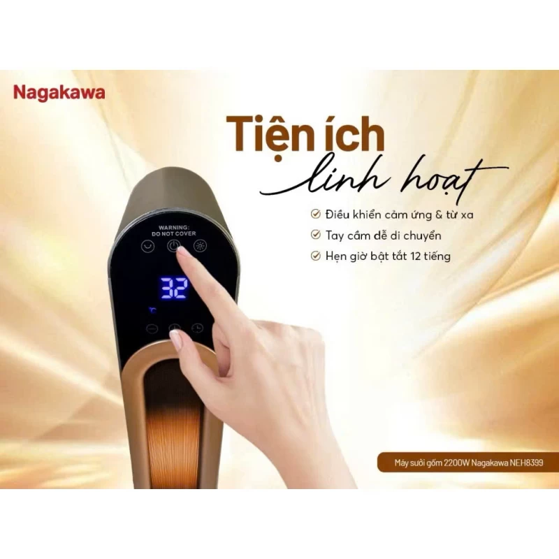 Máy sưởi gốm 2200W Nagakawa NEH8399 - Ảnh 3