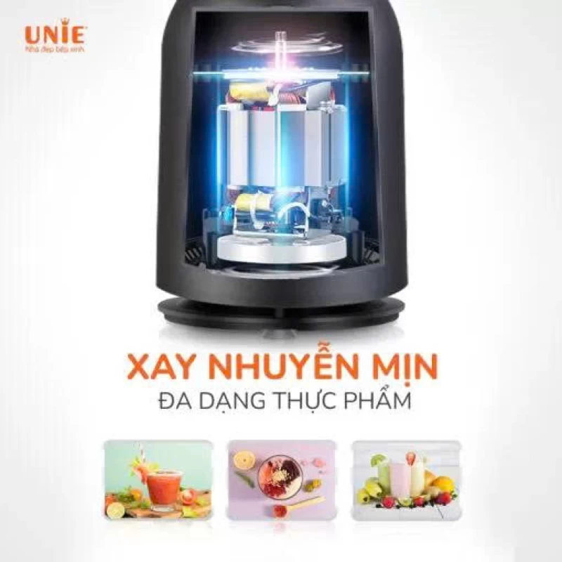 Máy xay sinh tố UNIE UMB05 cối xay dạng bình nước nhỏ gọn, lưỡi dao 4 cánh bằng inox - Ảnh 3