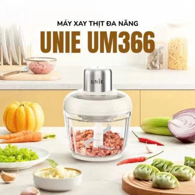 Máy xay thịt UNIE UM366 dung tích 2,5L, 2 cối xay thủy tinh, đánh ruốc, bóc tỏi tiện lợi - Ảnh 3