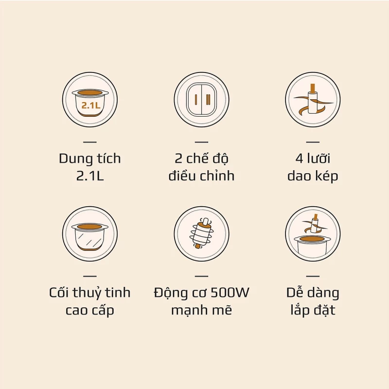 Máy Xay Thực Phẩm Đa Năng OLIVO FC21 - Dung Tích 2.1L - Công Suất 500W - Ảnh 18