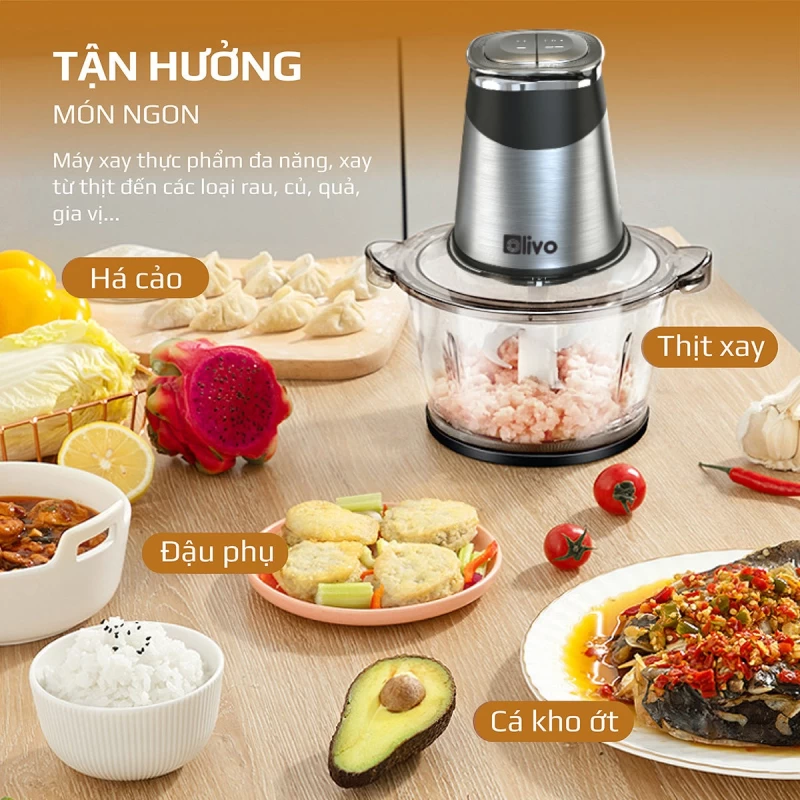 Máy Xay Thực Phẩm Đa Năng OLIVO FC21 - Dung Tích 2.1L - Công Suất 500W - Ảnh 17