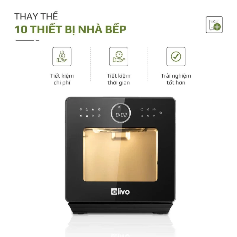 Nồi Chiên Hấp Đa Năng OLIVO SF16 PRO 2025 - 70 Chế Độ Cài Sẵn, Toàn Bộ Khoang Nồi Và Phụ Kiện Bằng Inox 304 Cao Cấp, Dung Tích 16L, Vệ Sinh Dễ Dàng - Ảnh 15