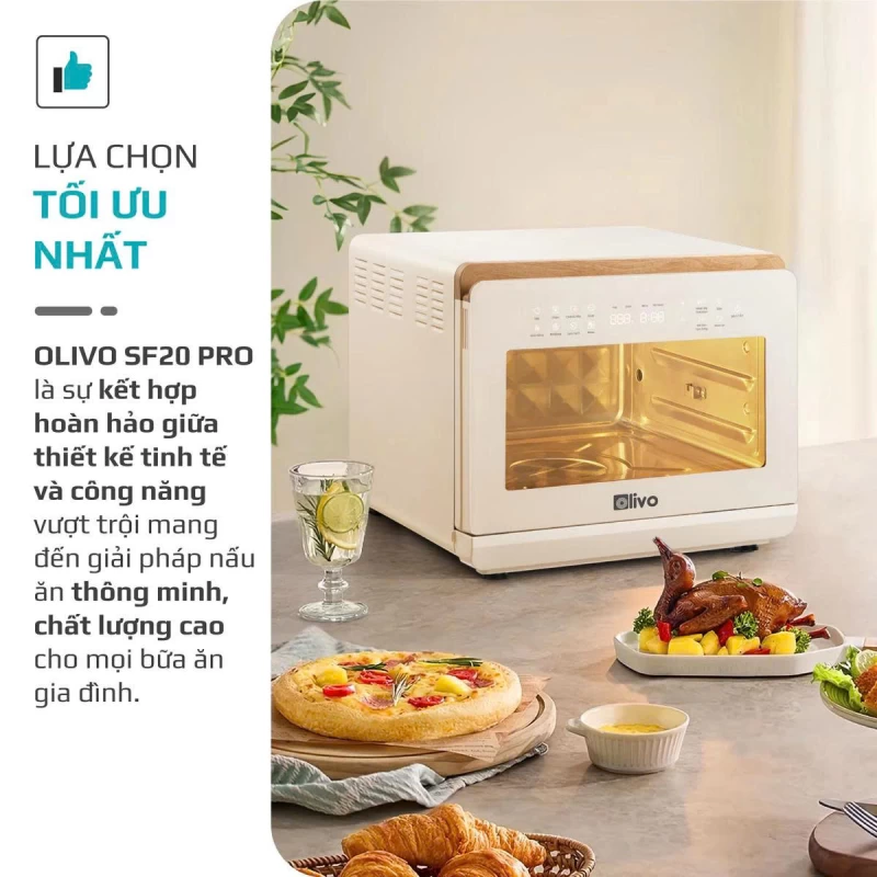 Nồi Chiên Hấp Đa Năng OLIVO SF20 PRO - Dung tích vượt trội 20L, Ứng dụng công nghệ hiện đại bậc nhất - Hấp Nano Steam/Chiên Eco Fry, 70 Chế Độ Cài Sẵn,Vệ Sinh Dễ Dàng - Ảnh 11