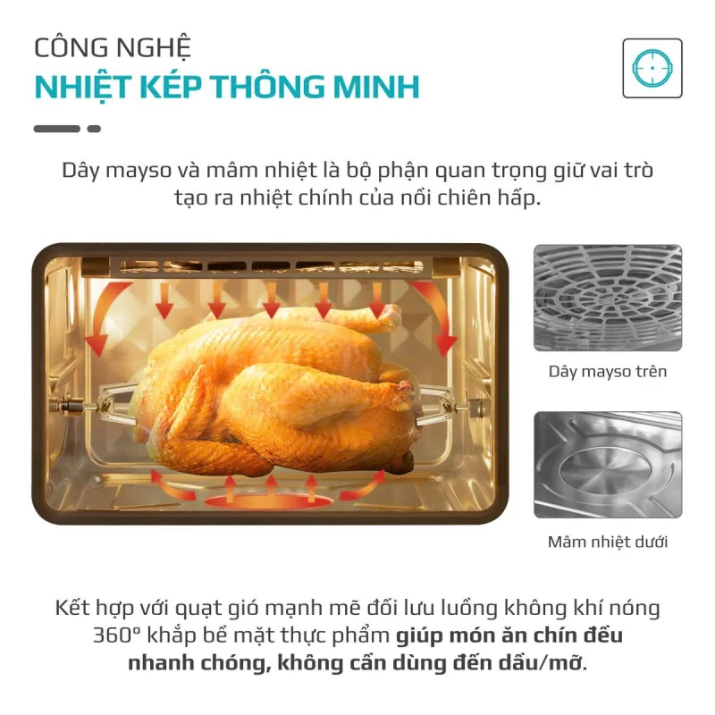 Nồi Chiên Hấp Đa Năng OLIVO SF20 PRO - Dung tích vượt trội 20L, Ứng dụng công nghệ hiện đại bậc nhất - Hấp Nano Steam/Chiên Eco Fry, 70 Chế Độ Cài Sẵn,Vệ Sinh Dễ Dàng - Ảnh 10