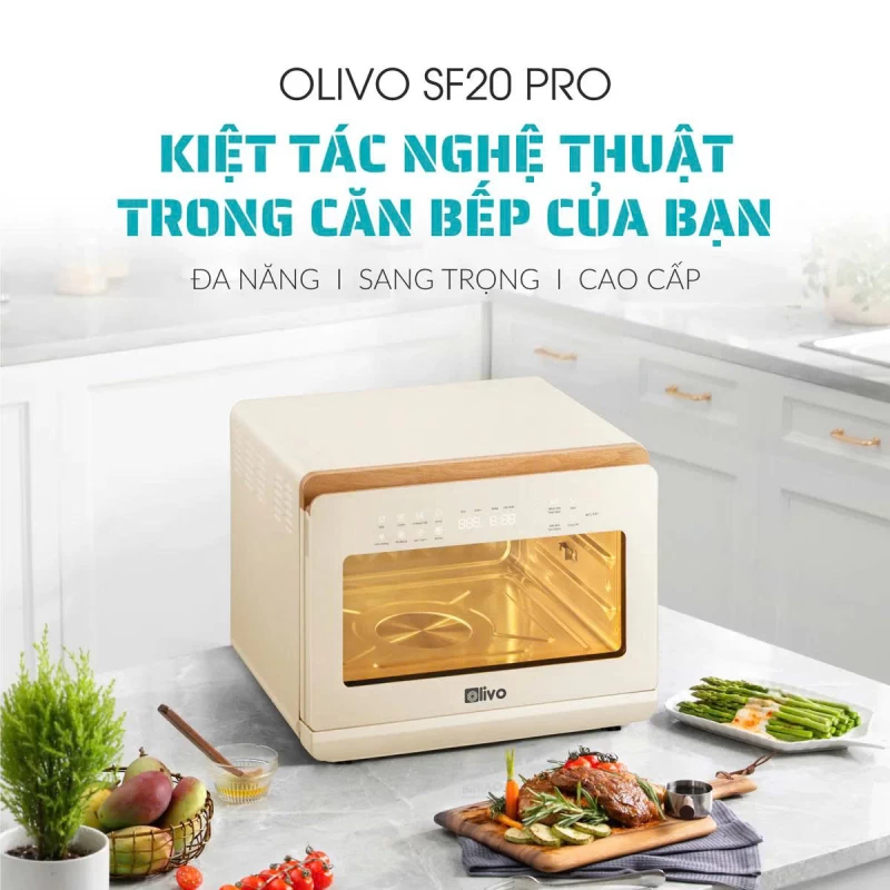 Nồi Chiên Hấp Đa Năng OLIVO SF20 PRO - Dung tích vượt trội 20L, Ứng dụng công nghệ hiện đại bậc nhất - Hấp Nano Steam/Chiên Eco Fry, 70 Chế Độ Cài Sẵn,Vệ Sinh Dễ Dàng - Ảnh 2