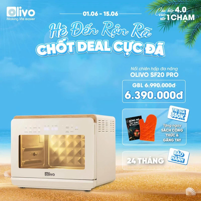 Nồi Chiên Hấp Đa Năng OLIVO SF20 PRO - Dung tích vượt trội 20L, Ứng dụng công nghệ hiện đại bậc nhất - Hấp Nano Steam/Chiên Eco Fry, 70 Chế Độ Cài Sẵn,Vệ Sinh Dễ Dàng - Ảnh 40