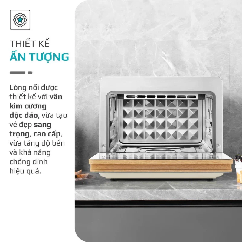 Nồi Chiên Hấp Đa Năng OLIVO SF20 PRO - Dung tích vượt trội 20L, Ứng dụng công nghệ hiện đại bậc nhất - Hấp Nano Steam/Chiên Eco Fry, 70 Chế Độ Cài Sẵn,Vệ Sinh Dễ Dàng - Ảnh 8