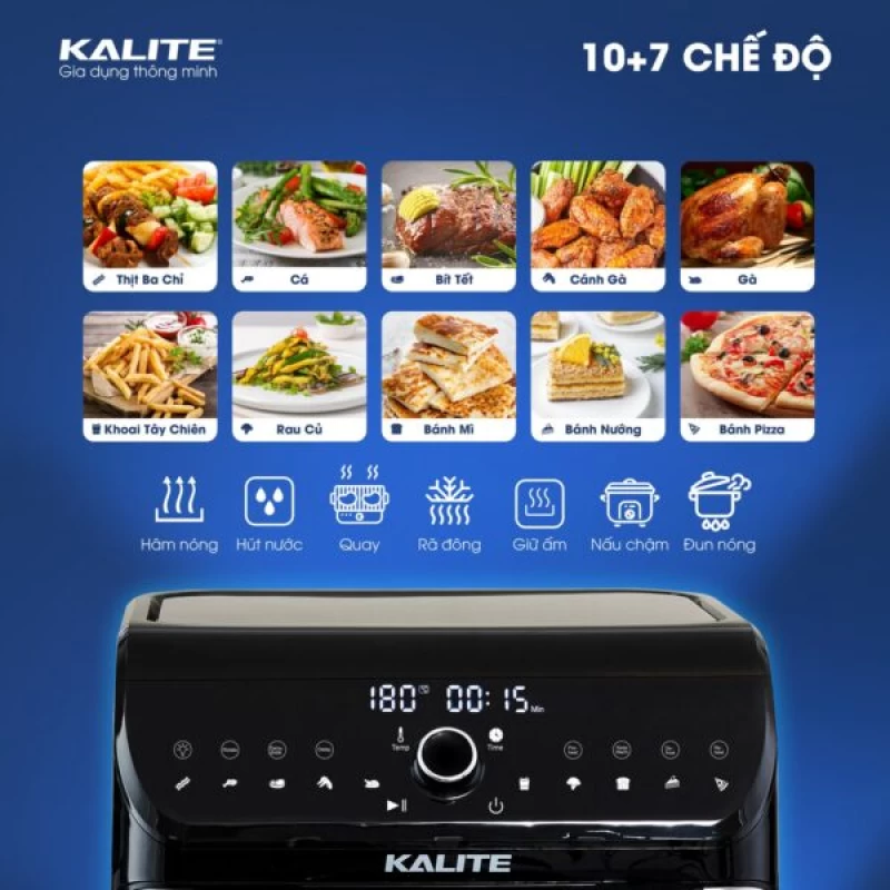 Nồi chiên không dầu KALITE KL-1200 12L giảm 95% chất béo - Ảnh 3