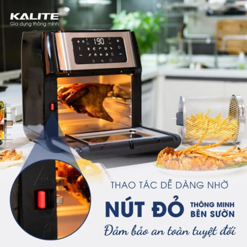 Nồi chiên không dầu KALITE Q10 10 lít, trục xiên quay, nhiều phụ kiện - Ảnh 4