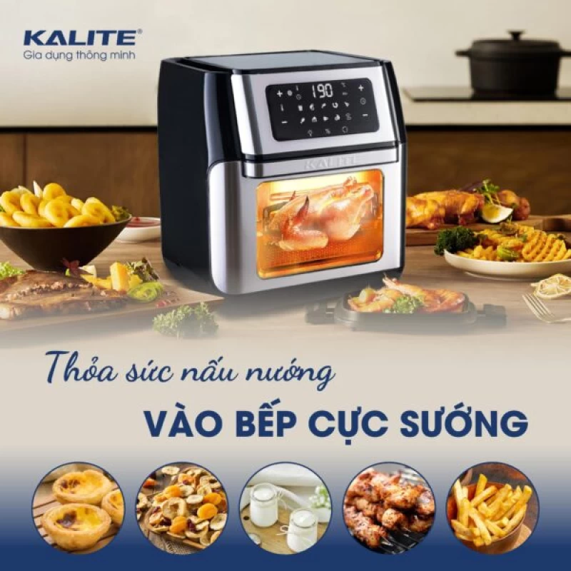 Nồi chiên không dầu KALITE Q10 10 lít, trục xiên quay, nhiều phụ kiện - Ảnh 2