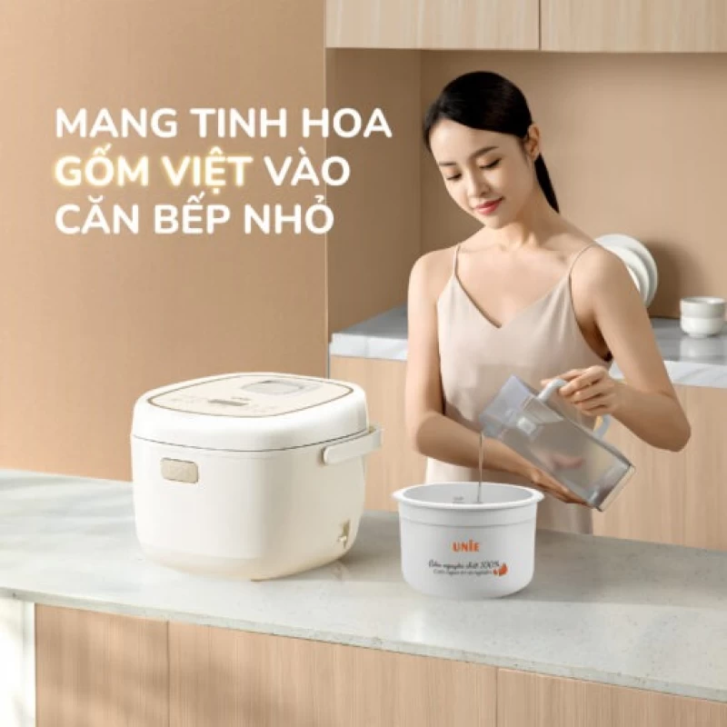 Nồi cơm điện lòng gốm cao cấp UNIE URC818, chống dính tự nhiên, dung tích 1,8L - Ảnh 4