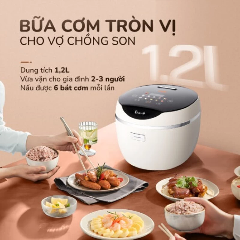 Nồi cơm điện tử UNIE URC612 , nấu cơm giảm đường, lòng nồi inox, dung tích 1,2L - Thumbnail 20