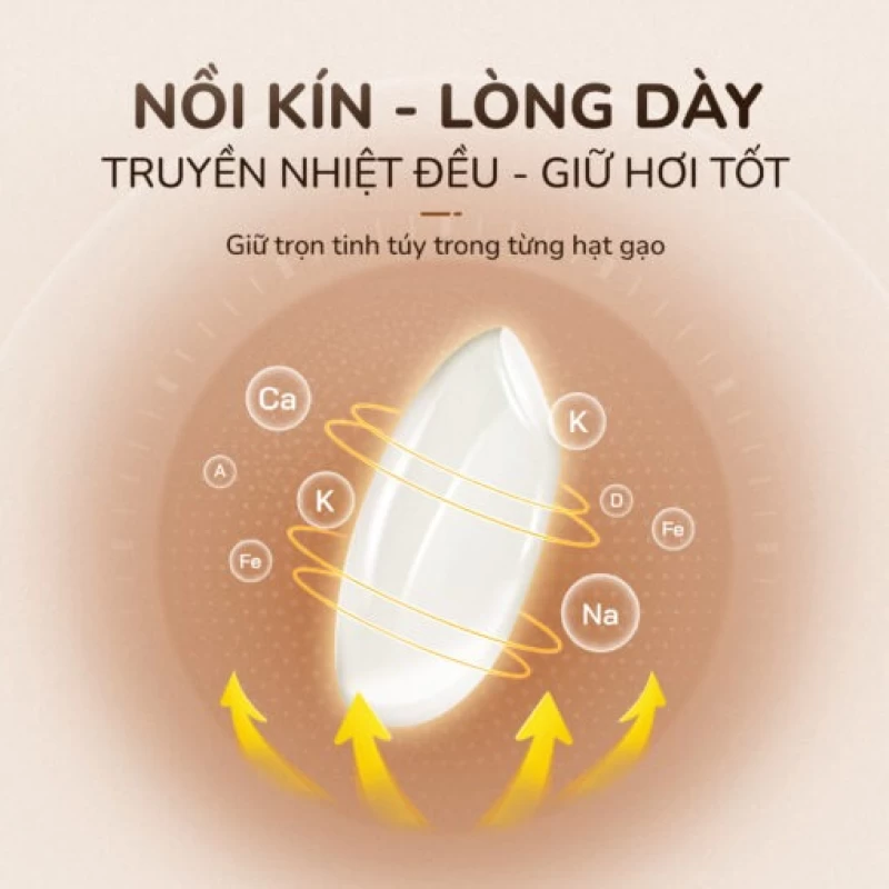 Nồi cơm điện tử UNIE URC612 , nấu cơm giảm đường, lòng nồi inox, dung tích 1,2L - Thumbnail 13