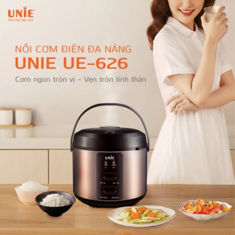 Nồi cơm điện UNIE UE-626 dung tích 1.8L, công suất 700W, lòng nồi chống dính 5 lớp - Ảnh 4
