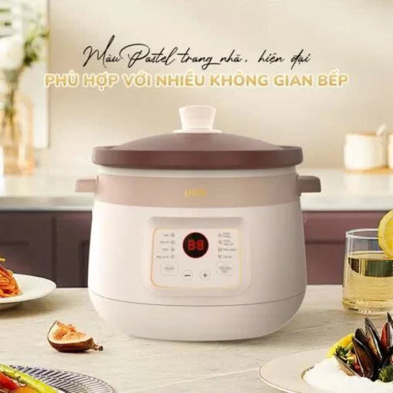 Nồi kho hầm đa năng UNIE USC308 dung tích 3L, lòng nồi gốm tử sa, 8 chức năng kho hầm - Ảnh 4