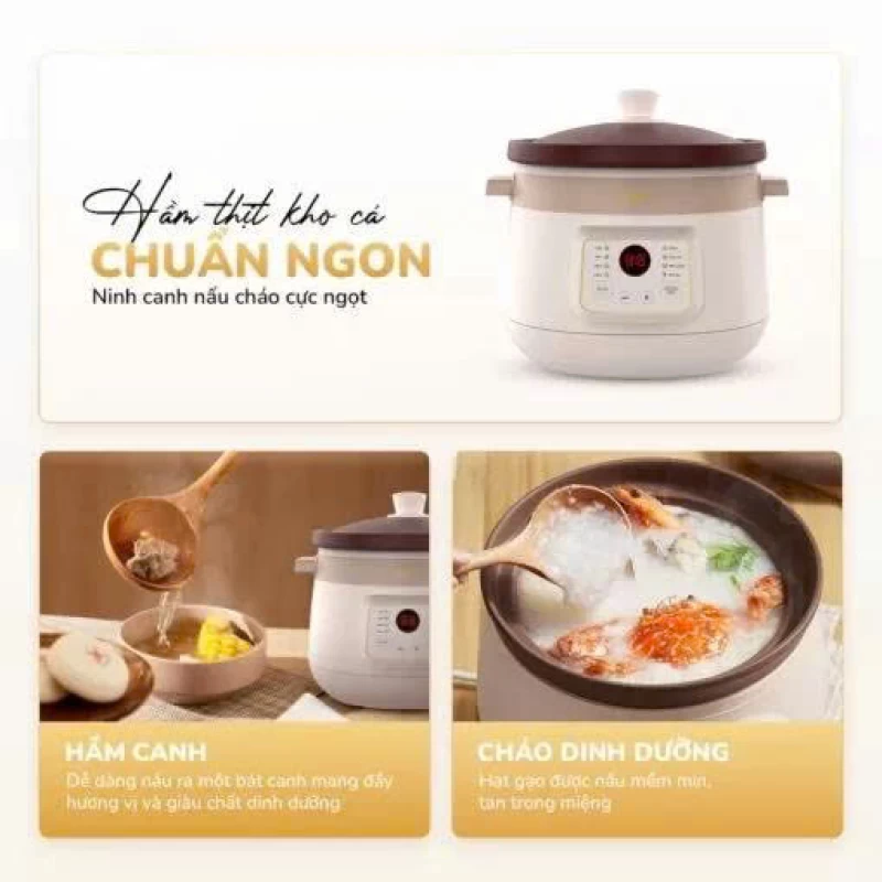 Nồi kho hầm đa năng UNIE USC308 dung tích 3L, lòng nồi gốm tử sa, 8 chức năng kho hầm - Ảnh 1