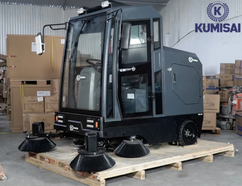 Xe quét rác công nghiệp ngồi lái Kumisai KMS-S12 - Ảnh 2