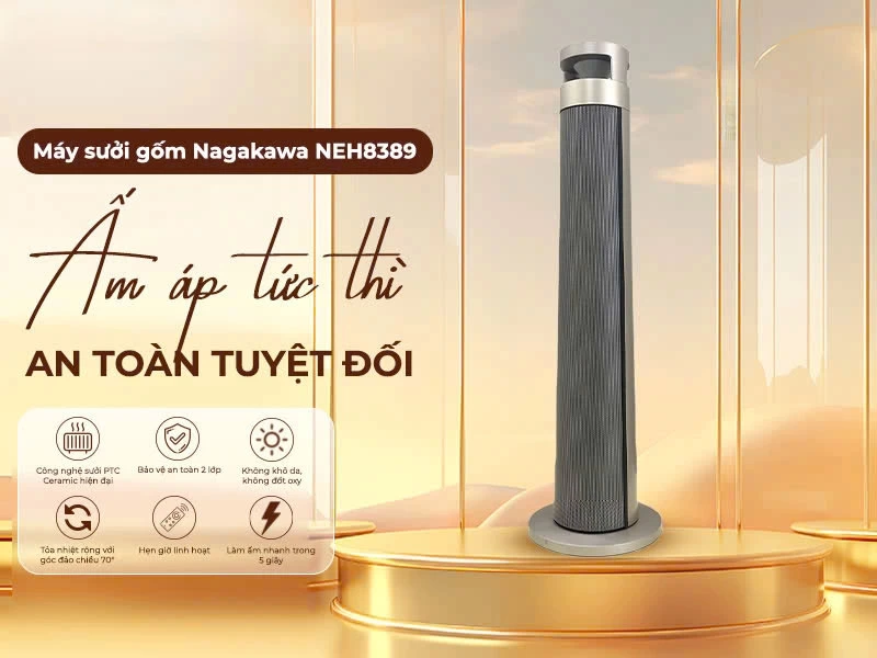 Máy sưởi gốm Nagakawa NEH8389 (2000W) - Ảnh 11