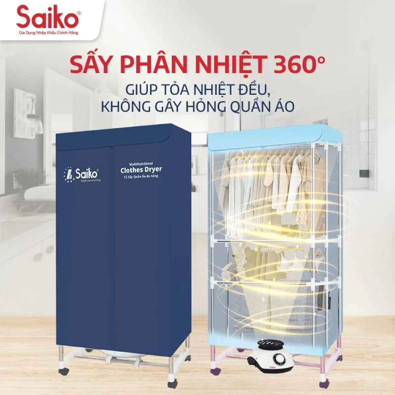 Tủ Sấy Quần Áo Đa Năng Saiko CD-1800 1800W - Ảnh 1