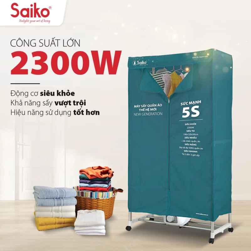 Tủ sấy quần áo Saiko CD-2300 50KG - 2300W - Ảnh 6